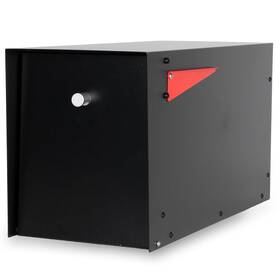 Ilyapa 840013440475 Modern Post Mount Mailbox For Outside - Black Exterior Powder Coated Steel He