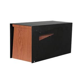 Ilyapa 840013442769 Modern Mailbox For Post Mount - Black Heavy Duty Powder Coated Metal