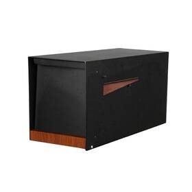 Ilyapa 840013442776 Modern Mailbox For Post Mount - Black Powder Coated Metal With Printe
