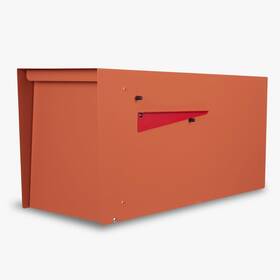 Ilyapa 840013445081 Modern Mailbox Outside Post Mount - Terracotta Heavy Duty Powder Coated Metal