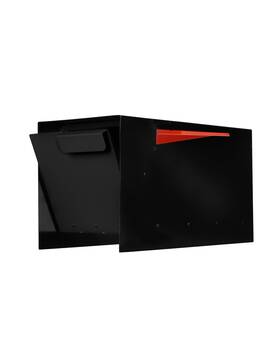 Ilyapa 840013445203 Locking Mailbox With Lock And Key - 21x8x10 Inch Black Modern Metal Post Mount