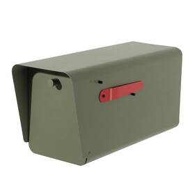 Ilyapa 840013445630 Mid Century Modern Mailbox Post Mount Mailboxes For Outside - Powdercoated Green