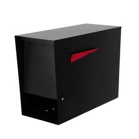 Ilyapa 840013445661 Black Modern Mailbox Post Mount For Outside With Newspaper Holder Steel Metal