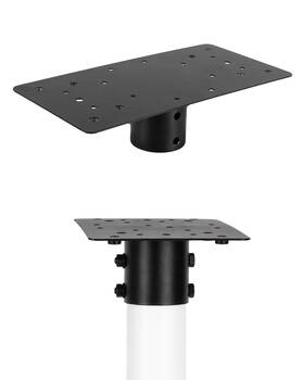 Ilyapa 840013445753 Universal Mailbox Mounting Bracket For 2-3/8 Inch Pipe Black Steel With Hardware