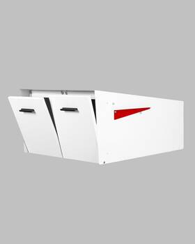 Ilyapa Il-angmail2x-whwh White Double Mailbox Post Mount For 2 Houses Outdoor All Weather Magnetic Doors