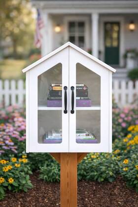 Ilyapa Il-cplitlib5-wh Little Library Box Outdoor - 20x12x24 Inch White Weatherproof Book Exchange Kit