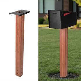 Ilyapa Il-post43-wood Metal Mailbox Post For Outside 43x4x4 Wood Print Sleeve With Mounting Brackets