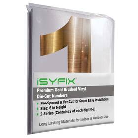 B08vfb73rh Isyfix Gold Brushed Vinyl Numbers Stickers 6 Inch Self Adhesive 2 Sets Premium
