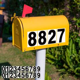 B09tdydnyp Isyfix Black Vinyl Numbers Stickers 2 Sets 5 Inch - Premium Decal White