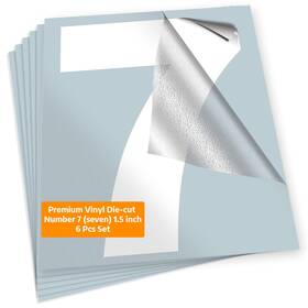 Denm7wht1.5in Isyfix White Vinyl Number 7 Seven Stickers - 6 Pack 1.5 Inch