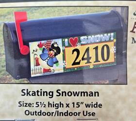 Jeremiah Junction 022023070396 Mailbox Or Door Magnet Skating Snowman