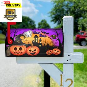 Jioaxi 445013370307 Halloween Scary Night Pumpkin Lanterns Mailbox Covers Standard Size Ghost Owl Ba