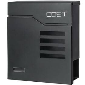 Sm-hpb938 Jssmst Extra Large Locking Wall Mounted Mailbox Black Waterproof Newspaper Compartment
