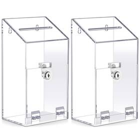 Km-juexica-2824 Juexica 2 Pcs Acrylic Donation Box 10.2 Inch X 5.6 4 Suggestion With Lock And Slo