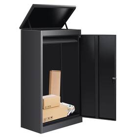 Kaiwrxin 788692886705 Package Delivery Box For Outside - 20.8 16.5 41.3in Lockable Black Drop