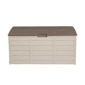 Karl Home 268423299641 Storage Organization Outdoor 75 Gal. Brown Plastic Deck Box