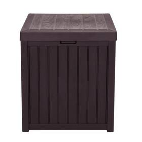 Karl Home 518411427991 51-gal Square Plastic Deck Box 24.5 Inch X22 Uv Protection Brown