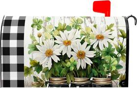 Kawani 313035224298 Buffalo Plaid Daisy Mailbox Covers - Magnetic Waterproof Spring/summer Floral