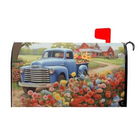 Lzzlzz923120778cxts8s Kcozydecor Spring Blue Truck On The Farm Mailbox Covers Magnetic Standard Size 18 Inch X 21