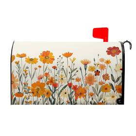 Lzzlzz9240523789g22s6 Kcozydecor Autumn Orange Flowers Magnetic Mailbox Cover 25.5x21in Standard