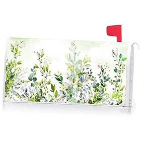 Mc001 Ke Rui Watercolor Decoration Mailbox Cover With Magnetic Green Eucalyptus Leaves