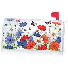 Yq80368 Ke Rui Usa Patriotic Butterfly Pansies Floral July 4th Mailbox