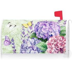 Yq80418 Ke Rui Hydrangea Floral Butterfly Decoration Mailbox Cover With Magnetic Strip