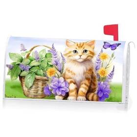 Yq80420 Ke Rui Cute Cat Kitty Flower Butterfly Decoration Mailbox Cover With Magnetic Strip