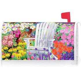 Yq80424 Ke Rui Daisy Floral Adirondack Chair Mailbox Cover With Magnetic Strip Spring Summer