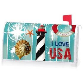 Yq80431 Ke Rui I Love Usa Lighthouse Decoration Mailbox Cover With Magnetic Strip Spring