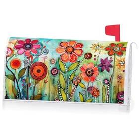 Yq80435 Ke Rui Abstract Colorful Floral Mailbox Cover With Magnetic Strip Spring Summer
