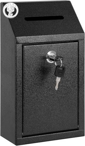 Kyodoled 313041765785 Money Drop Box With Lock And Slot Metal Cash Collection Suggestion