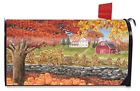 L00501 Briarwood Lane Autumn Day Scene Large Mailbox Cover Fall Leaves