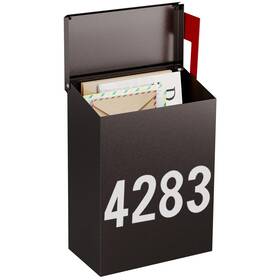 Amb05r Land Voi Wall-mount Mailbox With One Flag Kit And Three Sets Of 0-9 Number Sti