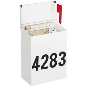 Amb05w Land Voi Wall-mount Mailbox With One Flag Kit And Three Sets Of 0-9 Number Sti