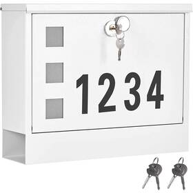 Amb11w Land Voi Locking Mailbox Wall Mounted Metal Postbox With Three Sets Of Number Stickers