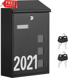 Amb31b Land Voi Wall Mounted Mailbox With 4 Keys Post Box For And Fence Viewing