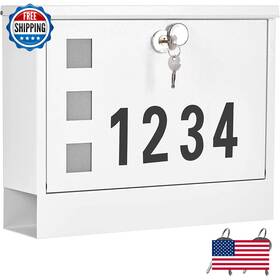 B0bbl7xsy1 Land Voi Wall Mount Locking Mailbox With Number Stickers And 4 Keys