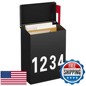 B0cz944ndl Land Voi Wall-mount Mailbox With One Flag Kit And Three Sets Of 0-9 Numb