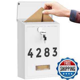 B0fp2fbjmk Land Voi Locking Wall-mount Mailbox For Outside With 4 Keys Galvanized Steel R