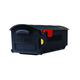 Large Black Plastic Post Mount Mailbox Rust Proof Capacity Front Access