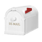 Large Post Mount Mailbox Hampton White Durable Postal Us Mail Plastic No Rust