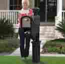 Large-rural-mailbox-49652 Large Rural Mailbox Post Mount Pedestal Heavy Duty Rain Overhang Mail Box Black 700535249652