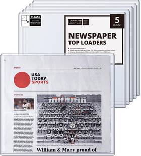 Lf-nptl-5bl250pt Leeflit Newspaper Toploader Holder - 7mm Thick Hard Plastic Top Loaders 13 X