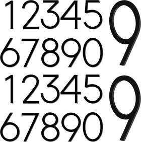 Leinuosen Koo-leinuosen-2559 Black 4 Inch Acrylic Mailbox Number 2 Set - Weatherproof Num