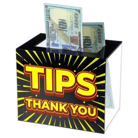 Am553757 Lemecima Tip Jar Acrylic Box For Bartender Bars 6 X 4 5 Inch Collection