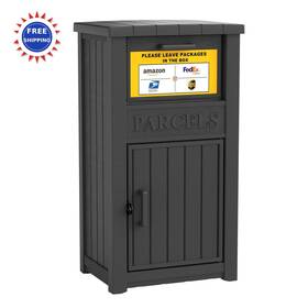 Tt074-bk-vc Lhbgo Package Delivery Box Lockable Weatherproof Anti Theft Parcel Black 60 Gallon