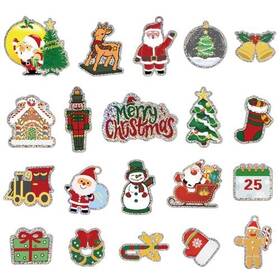 Stb21 Like 20pcs Christmas Magnets Shining Fridge Merry