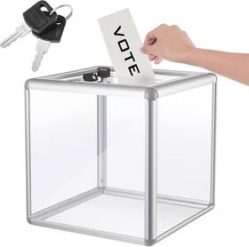 Lineshading 445018241268 Acrylic Donation Box Reinforcement Large Ballot Container With Slot Raffle Sugge