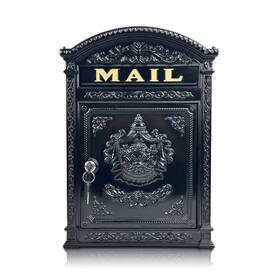 Arts18 Linton Arts Vintage Mailboxes For Outside Large Cast With Gold Lettering